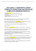 CFA LEVEL 2 EXAM WITH LATEST  COMPLETE QUESTIONS AND DETAILED  COMPLETE ANSWERS RATED A&plus;