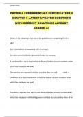 PAYROLL FUNDAMENTALS CERTIFICATION 2 CHAPTER 6 LATEST UPDATED QUESTIONS WITH CORRECT SOLUTIONS ALREADY GRADED A&plus;