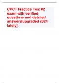 CPCT Practice Test &num;2 exam with verified  questions and detailed  answers&lbrack;upgraded 2024  lately&rsqb;