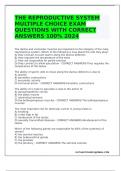 THE REPRODUCTIVE SYSTEM MULTIPLE CHOICE EXAM QUESTIONS WITH CORRECT ANSWERS 100&percnt; 2024