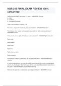 NUR 215 FINAL EXAM REVIEW 100&percnt; UPDATED&excl;