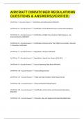 AIRCRAFT DISPATCHER REGULATIONS QUESTIONS & ANSWERS&lpar;VERIFIED&rpar;