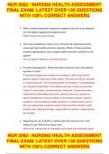 NURC 1001 EXAM &num;3 Comprehensive Questions with 100&percnt; CORRECT Answers