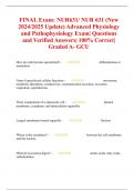 FINAL Exam&colon; NUR631&sol; NUR 631 &lpar;New 2024&sol;2025 Update&rpar; Advanced Physiology and Pathophysiology Exam&vert; Questions and Verified Answers&vert; 100&percnt; Correct&vert; Graded A- GCU