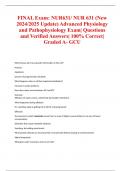 FINAL Exam&colon; NUR631&sol; NUR 631 &lpar;New 2024&sol;2025 Update&rpar; Advanced Physiology and Pathophysiology Exam&vert; Questions and Verified Answers&vert; 100&percnt; Correct&vert; Graded A- GCU