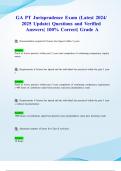 GA PT Jurisprudence Exam &lpar;Latest 2024&sol; 2025 Update&rpar; Questions and Verified Answers&vert; 100&percnt; Correct&vert; Grade A