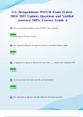 GA Jurisprudence PSYCH Exam &lpar;Latest 2024&sol; 2025 Update&rpar; Questions and Verified Answers&vert; 100&percnt; Correct&vert; Grade A