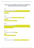 NSG 223 EXAM 2 MEDICAL-SURGICAL NURSING II 2024-2025 QUESTIONS AND ANSWERS