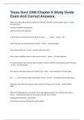 Texas Govt 2306 Chapter 6 Study Guide Exam And Correct Answers&period;