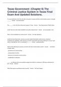 Texas Government  &lpar;Chapter 6&rpar; The Criminal Justice System in Texas Final Exam And Updated Solutions&period;