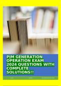 PJM GENERATION OPERATION EXAM 2024 QUESTIONS WITH COMPLETE SOLUTIONS&excl;&excl;