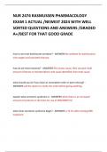 NUR 2474 RASMUSSEN PHARMACOLOGY EXAM 1 ACTUAL &sol;NEWEST 2024 WITH WELL SORTED QUESTIONS AND ANSWERS &sol;GRADED A&plus;&sol;BEST FOR THAT GOOD GRADE 