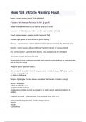 Nurs 138 Intro to Nursing Final questions and answers&period;