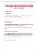 CFA LEVEL 1 EXAM 2024-2026 LATEST EXAM QUESTIONS WITH GOLDEN TIPS SOLUTIONS AND REVEIWERS