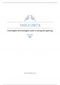 Unit 8  - Computer Games Development Task A &ast;Distinction Work&ast; &ast;Full Assignment&ast;