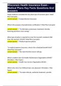 Wisconsin Health Insurance Exam - Medical Plans Key Facts Questions And Answers 