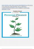 SOLUTIONS AND TEST BANK FOR PERSONAL FINANCE TAX UPDATE 13TH EDITION  BY E&period; THOMAS GARMANE&vert;QUESTIONS AND CORRECT ANSWERS 2024&vert;100&percnt; PASS