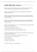 SCSU NUR 342 - Exam I Questions And Answers Rated A&plus;