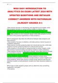 WGU D491 INTRODUCTION TO  ANALYTICS OA EXAM LATEST 2024 WITH UPDATED QUESTIONS AND DETAILED CORRECT ANSWERS WITH RATIONALES &lpar;ALREADY GRADED A&plus;&rpar;