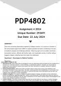 PDP4802 Assignment 4 &lpar;ANSWERS&rpar; 2024 - DISTINCTION GUARANTEED