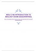 WGU C190 INTRODUCTION TO BIOLOGY EXAM 2024 QUESTIONS WITH ACCURATE ANSWERS&lbrace;VERIFIED&rcub;