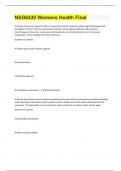 NSG6430 Womens Health Final questions and answers&period; 