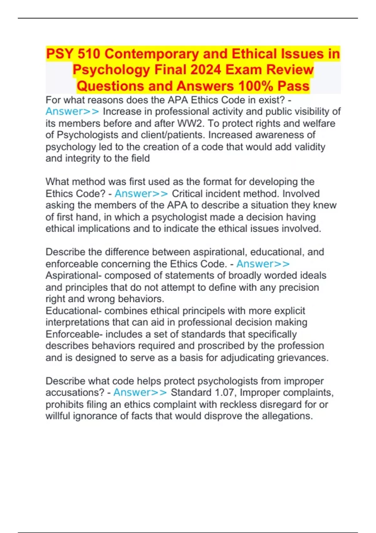 Contemporary And Ethical Issues In Psychology