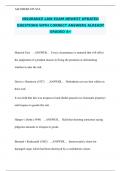 INSURANCE LAW EXAM NEWEST UPDATED QUESTIONS WITH CORRECT ANSWERS ALREADY GRADED A&plus;