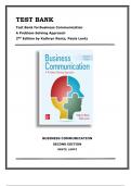 TEST BANK FOR Business Communication &lpar;A Problem-Solving Approach&rpar; 2nd Edition Kathryn Rentz&comma; Paula Lentz &lpar;CHAPTERS 1-14&rpar;