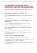 STRAIGHTERLINE BIO 101 FINAL &vert; QUESTIONS AND ANSWERS &vert; UPDATED