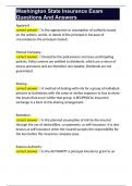 Washington State Insurance Exam Questions And Answers 