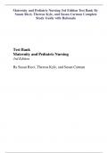  TESTBANK Maternity and Pediatric Nursing 3rd Edition Test Bank By Susan Ricci&comma; Theresa Kyle&comma; and Susan Carman Complete Study Guide with Rationale