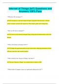 Internet of Things &lpar;IoT&rpar; Questions and  Answers 100&percnt; Pass