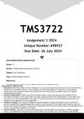TMS3722 Assignment 3 &lpar;ANSWERS&rpar; 2024 - DISTINCTION GUARANTEED