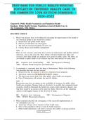 TEST BANK FOR PUBLIC HEALTH NURSING  POPULATION CENTERED HEALTH CARE IN  THE COMMUNITY 10TH EDITION STANHOPE-- 2024-2025