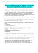 North Carolina Driver's License Test Exam  Questions with 100&percnt; Verified Answers 