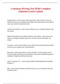 Louisiana Driving Test With Complete Solutions Latest Update