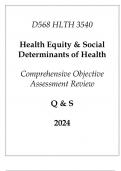 &lpar;WGU D568&rpar; HLTH 3540 Health Equity & Social Determinants of Health Comprehensive OA Review