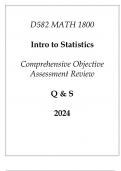 &lpar;WGU D582&rpar; MATH 1800 Intro to Statistics Comprehensive OA Review Q & S 2024&period;