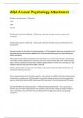 AQA A Level Psychology Attachment with questions and answers&period; 