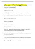 AQA A Level Psychology Memory with questions and answers&period; 