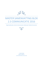 Volledige Samenvatting Communicatiekunde en Onderzoek 2: Tentamen Blok 2.3 Jaar 2016 Hanzehogeschool Groningen