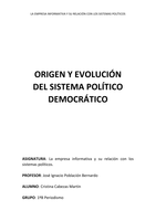 Práctica 1. Origen y evolución del sistema político democrático