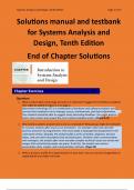 Solutions manual and testbank for Systems Analysis and Design&comma; Tenth Edition