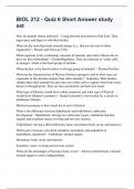 BIOL 212 - Quiz 6 Short Answer study set