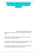 University of Tampa ACC 202 Final exam study guide with complete solutions&period;