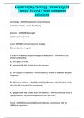 General psychology University of Tampa Exam&num;1 with complete solutions&period;