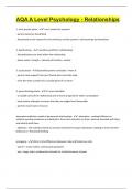 AQA A Level Psychology - Relationships