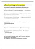 AQA Psychology - Approaches with questions and 100&percnt; answers&comma; 