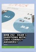 BMB 252 &ndash; EXAM 1 QUESTIONS WITH 100&percnt; CORRECT ANSWERS&excl;&excl;